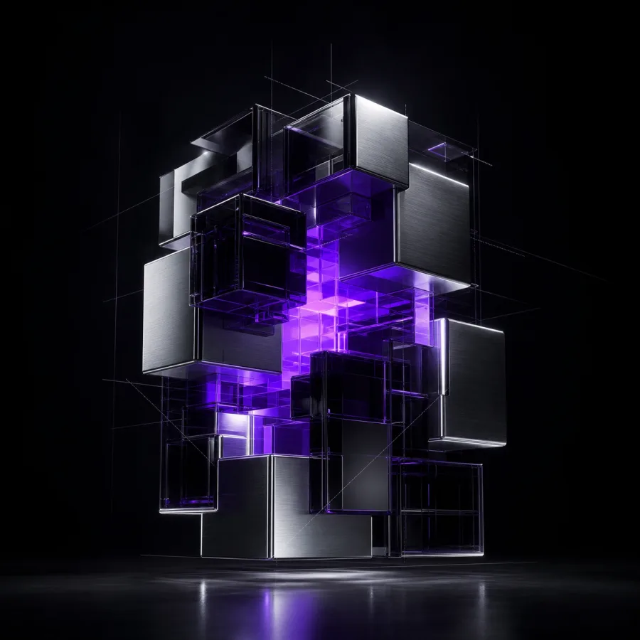 Campaign signal system made from black and violet modules